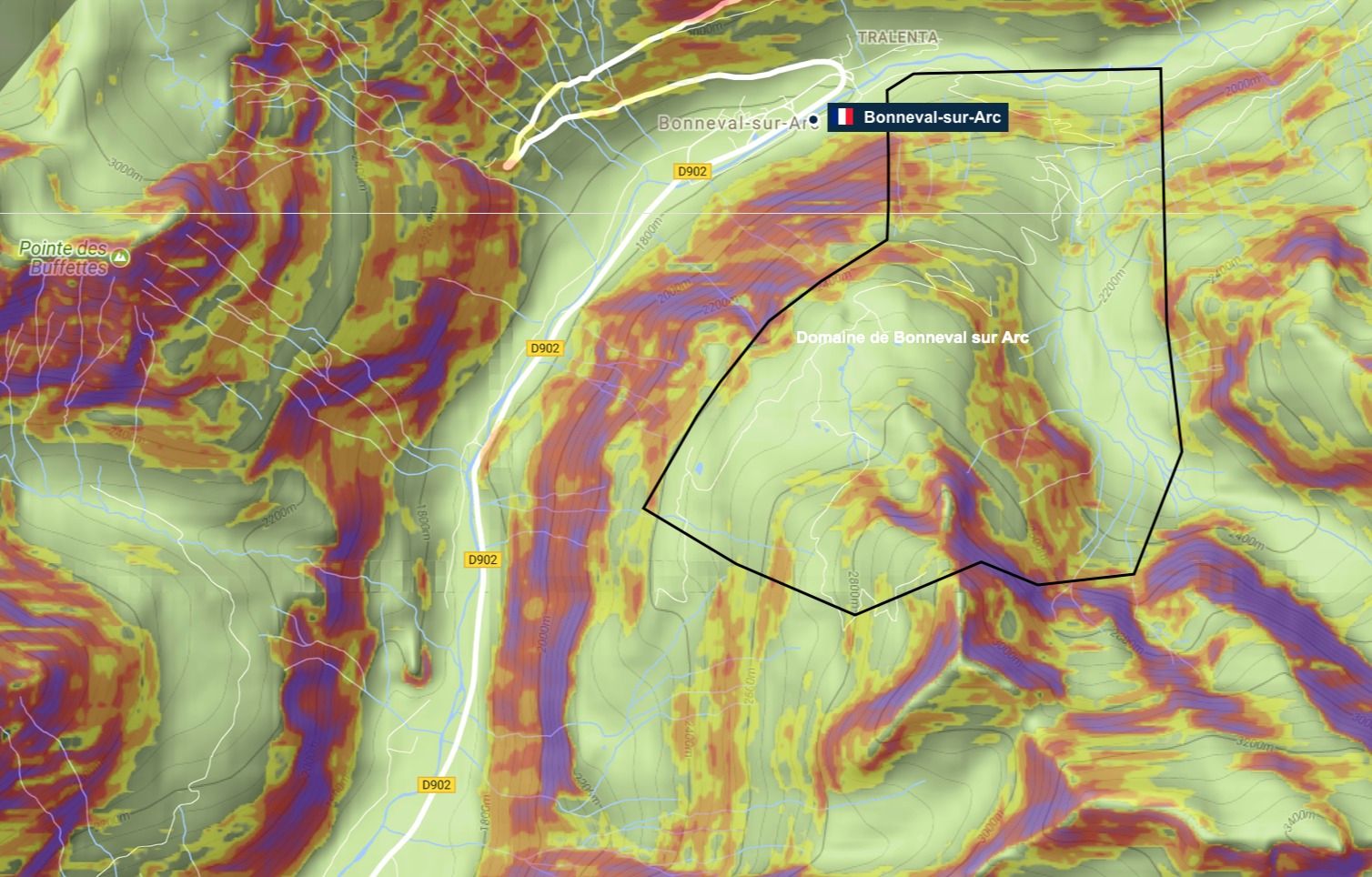 Location of the avalanche
