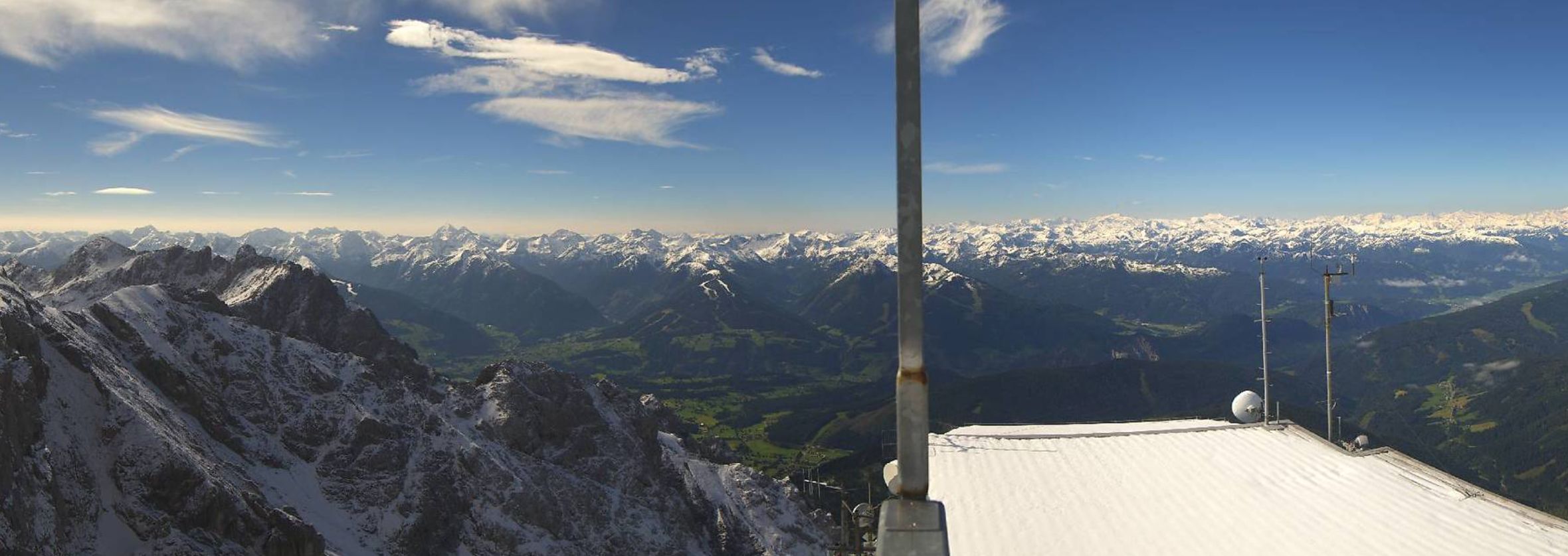 The view on a white main alpine ridge
