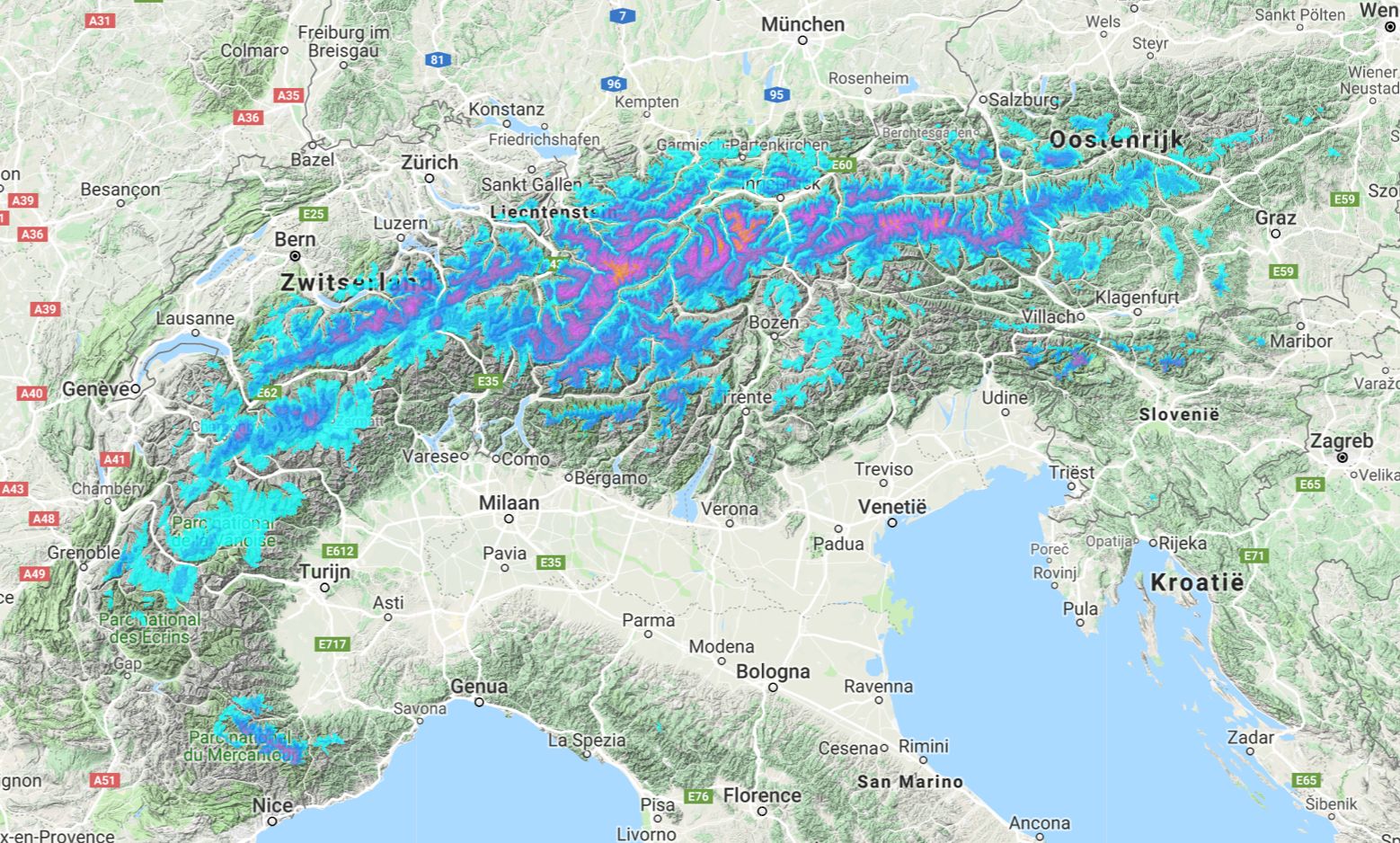 Fresh snow for the Alps