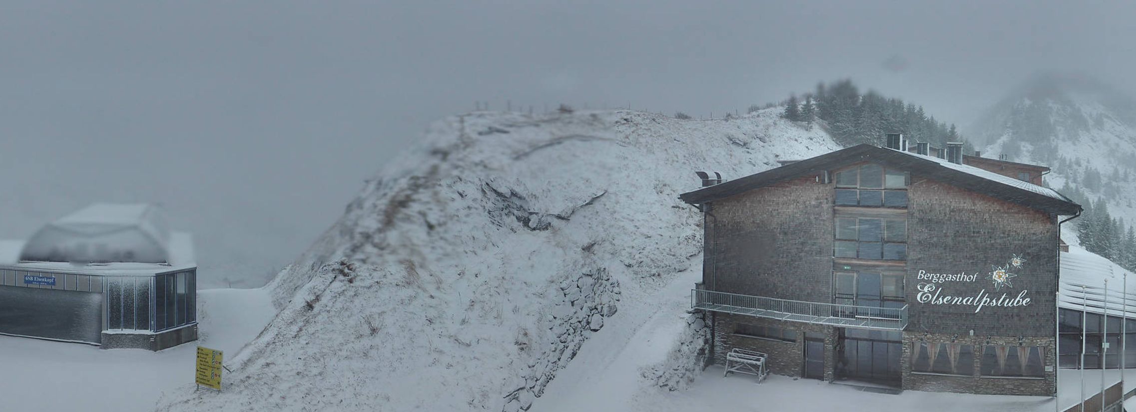 Damüls, lichte sneeuwval boven de 1800 meter