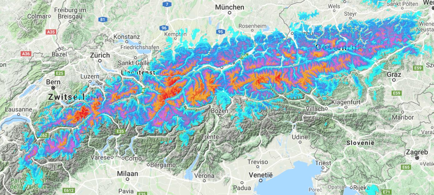 Snowfall on Sunday and Monday