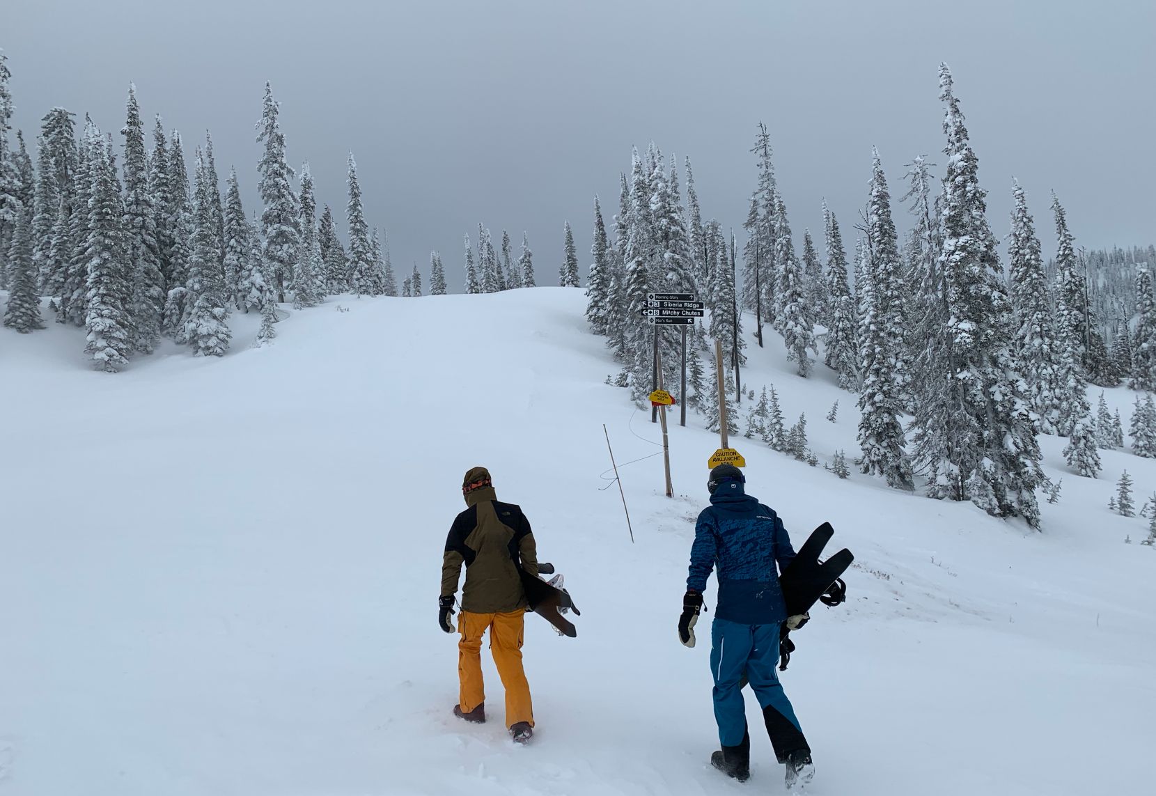 A very short hike for even better snow