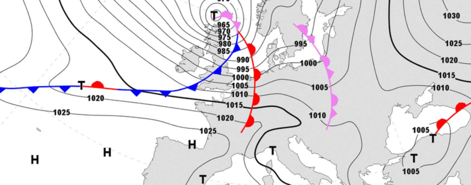 Warmtefront op vrijdag