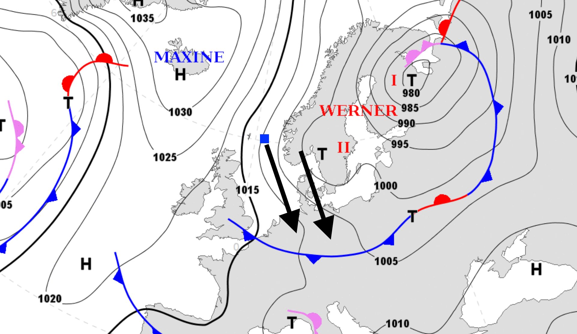 Polar air on its way to the Alps
