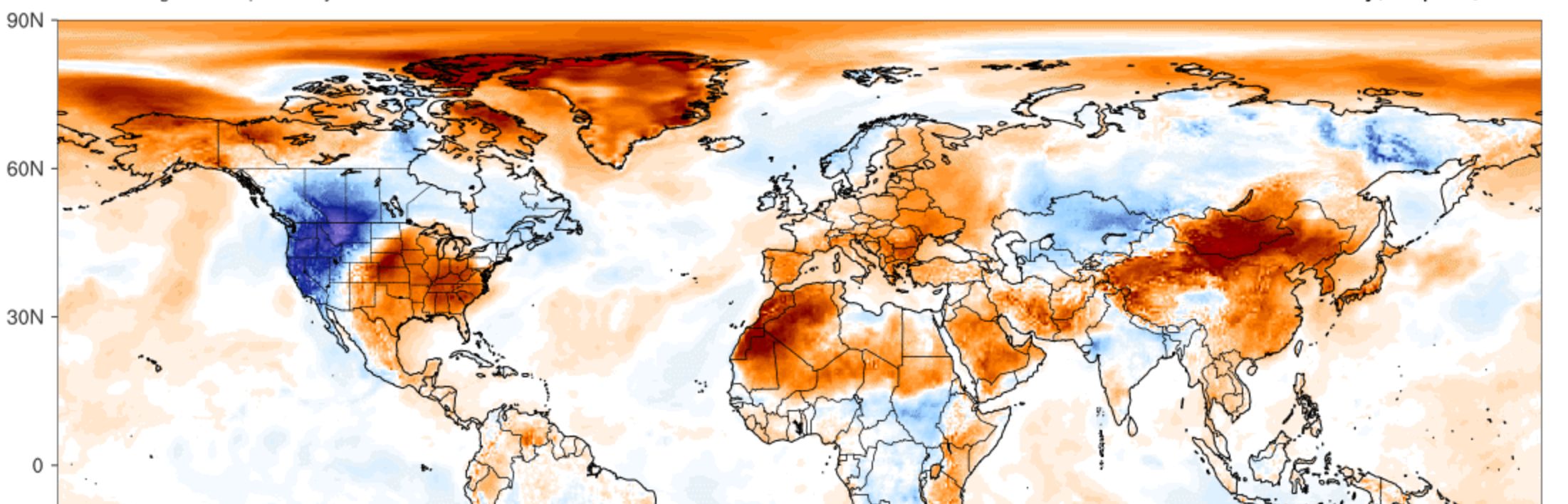Wereldwijd te warm voor de tijd van het jaar