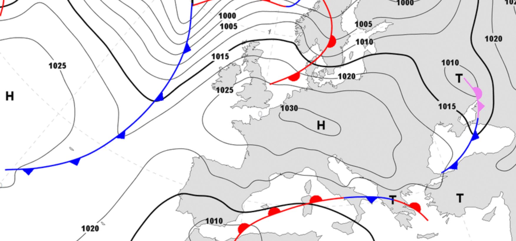 High pressure north of the Alps