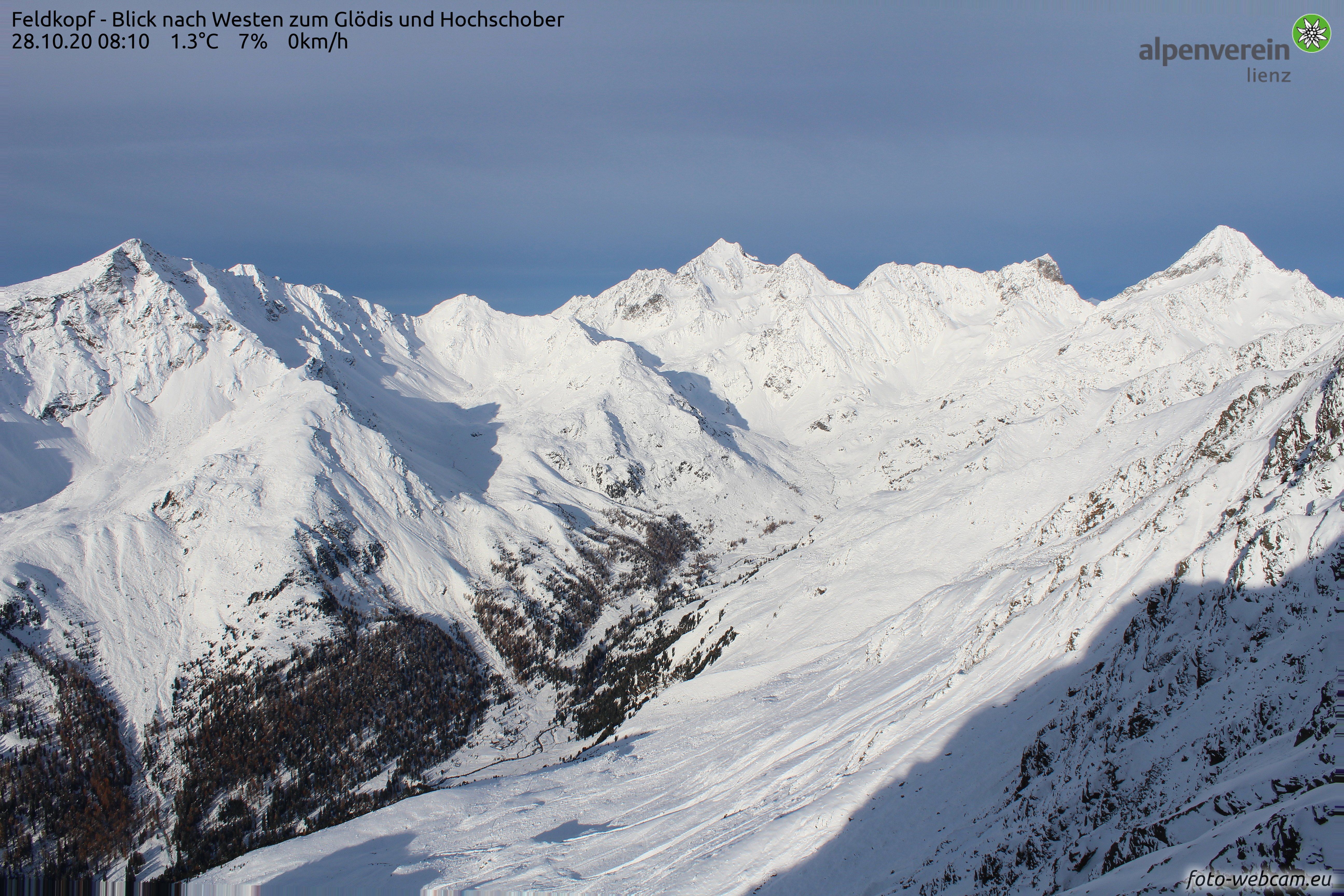 Vorige week was Osttirol (hier met zicht op de Glödis (3206m) bij Lienz) goed wit geworden...