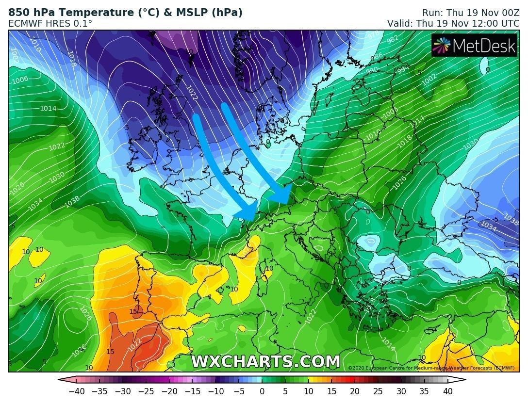 The cold air is on a collision course