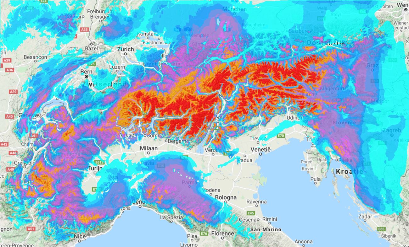 The snow maps are turning red
