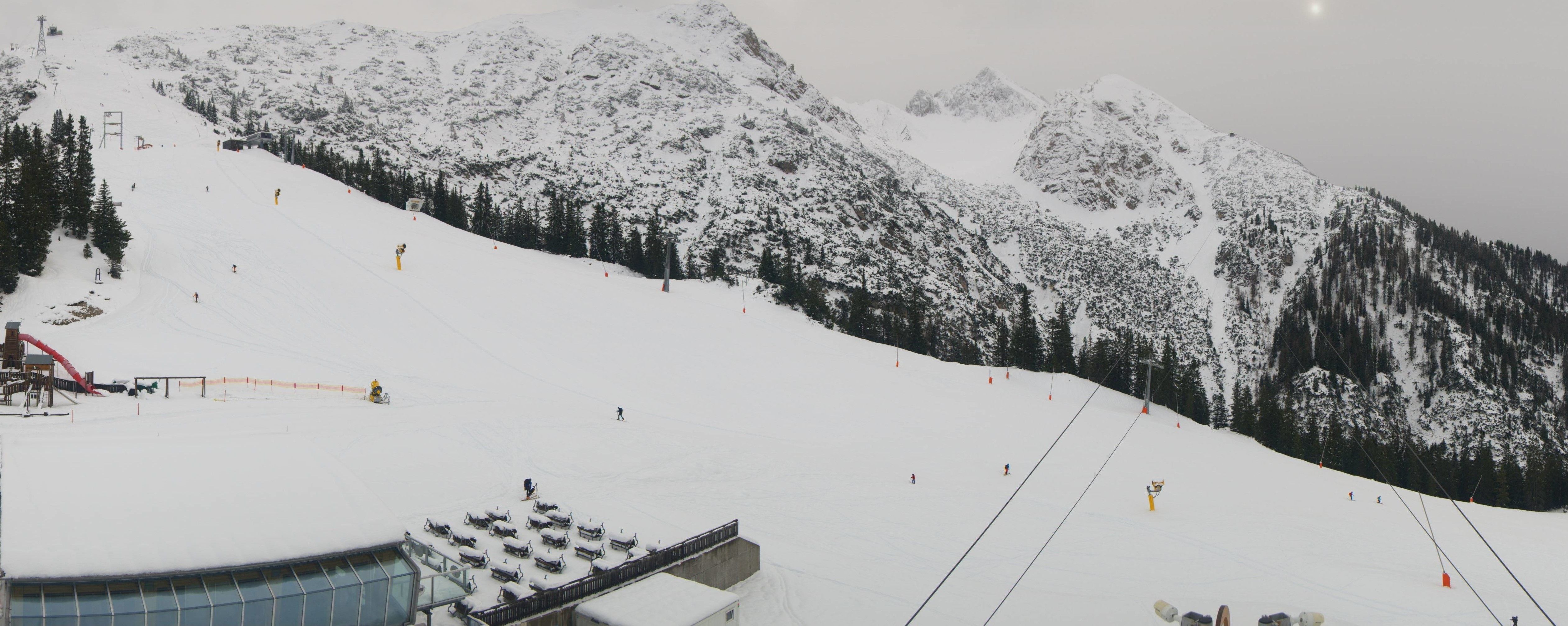 Plenty of tour skiers on the mountain in Seefeld yesterday