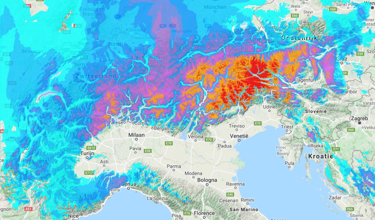 Our forecast until Thursday 0:00 AM turns red again