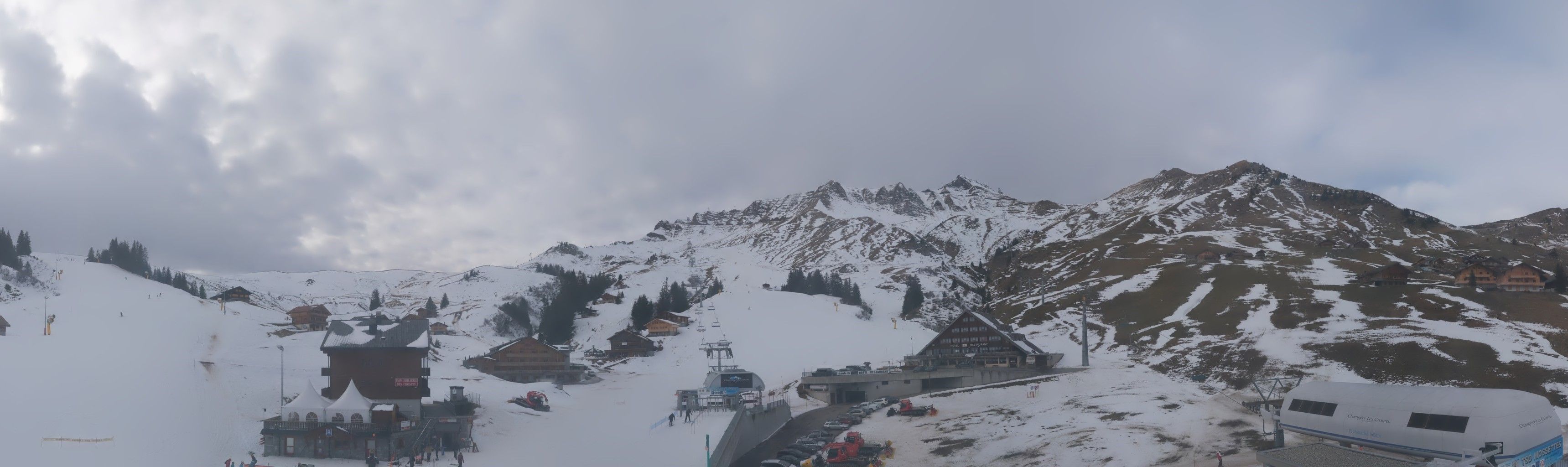 Magere sneeuwcondities aan de noordkant, zoals hier in het Zwitserse gedeelte van Portes du Soleil