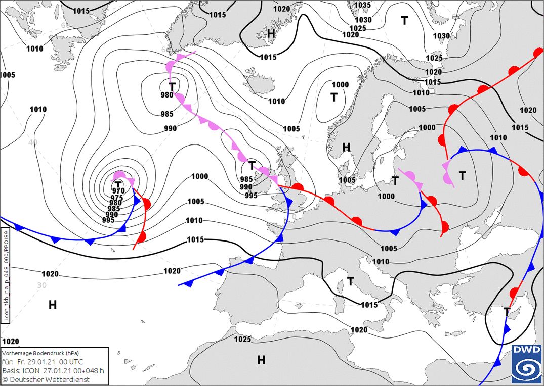 Also on Friday the western current continues (wetter3.de, DWD)