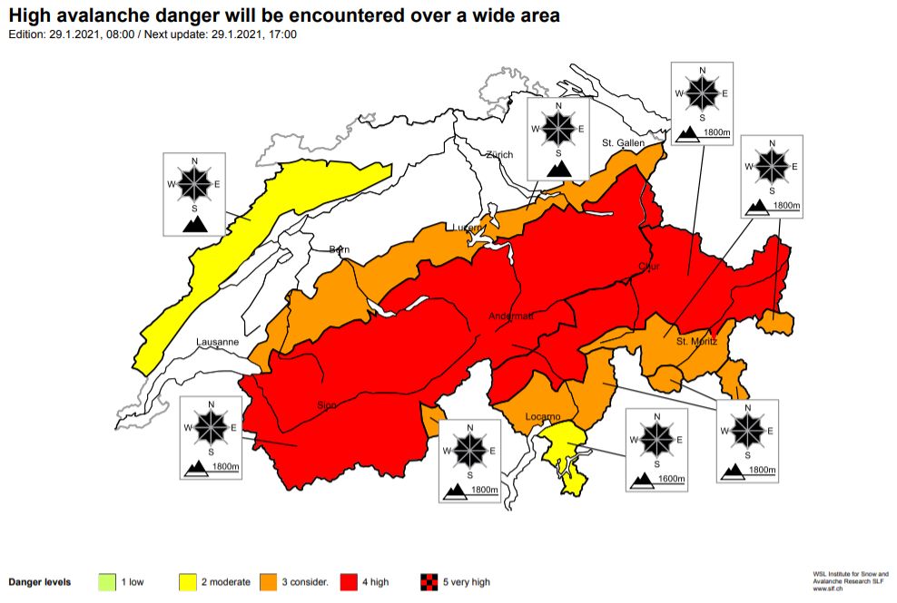 High avalanche danger (slf.ch)