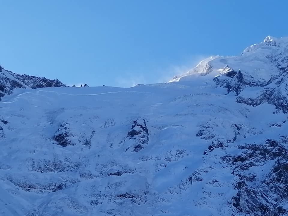 De breuk bovenop de Tabuchet-gletsjer 