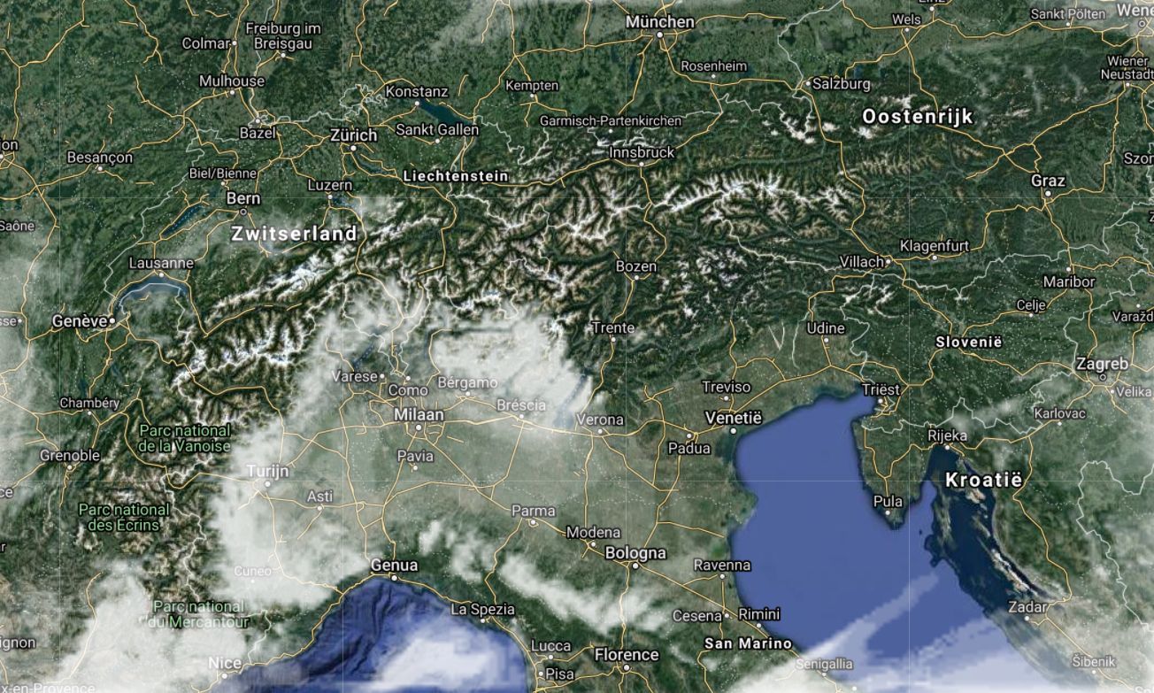Cloudiness southwestern Alps
