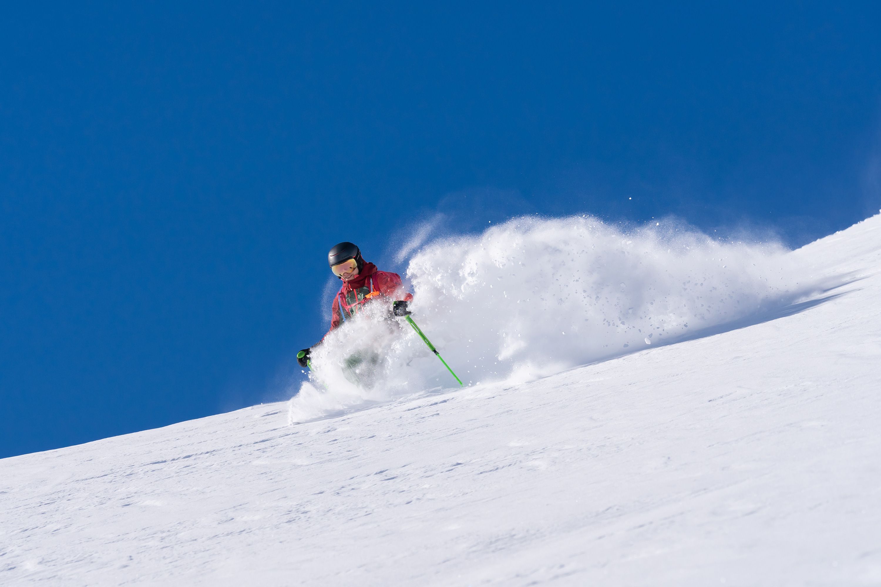 Ook onder de 30° kun je heerlijk skiën en boarden!