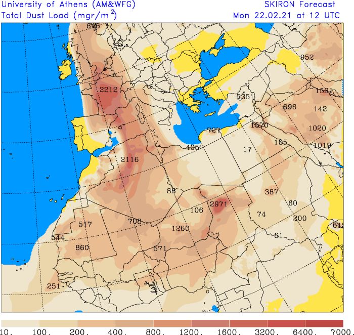 Total Sahara sand load (forecast.uoa.gr)