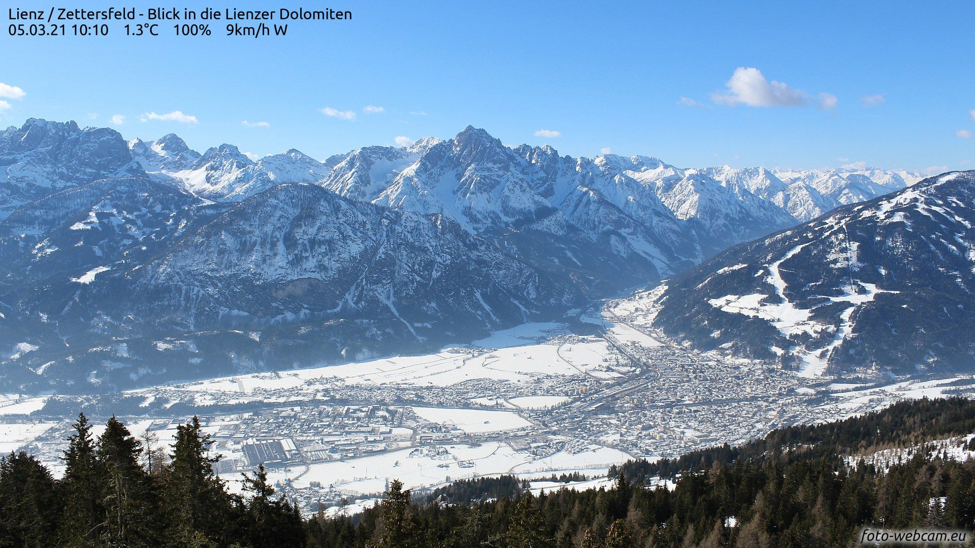 Sunny föhn conditions in the Southern Alps (foto-webcam.eu)