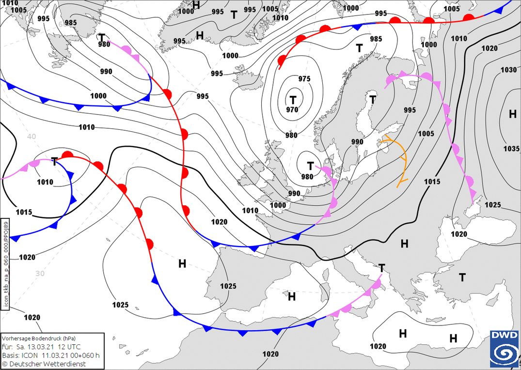 New cold front approaching (wetter3.de, DWD)