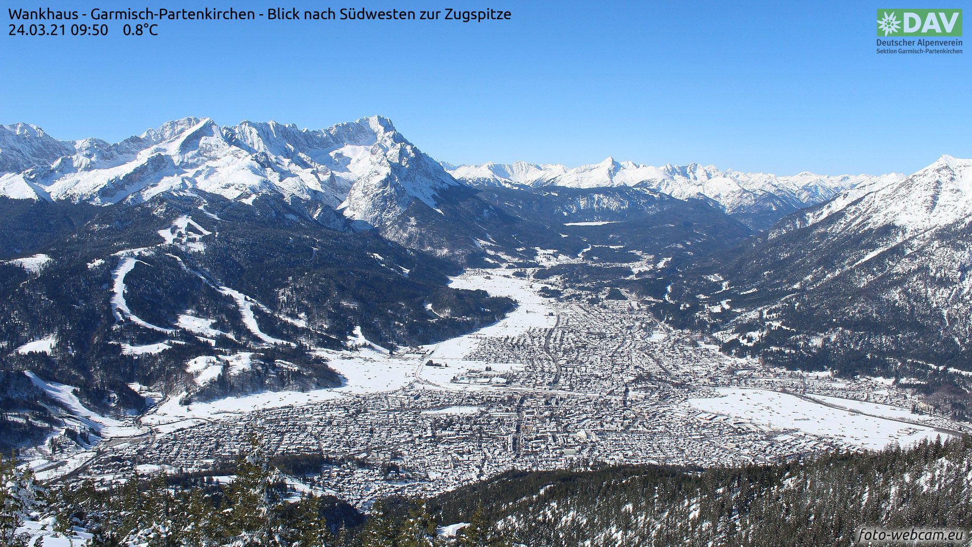 Deep winter conditions in Garmisch (foto-webcam.eu)