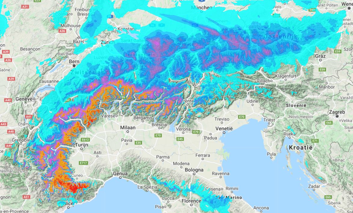 Lots of snow possible for the southern Alps