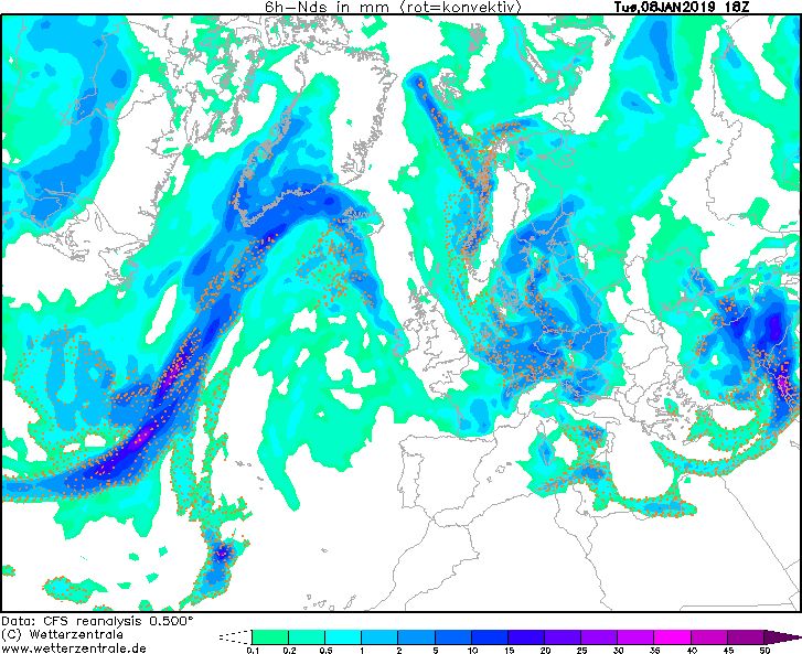Precipitation chart of the 8th of January 2019 (wetterzentrale.de) Precipitation chart of the 8th of January 2019 (wetterzentrale.de)