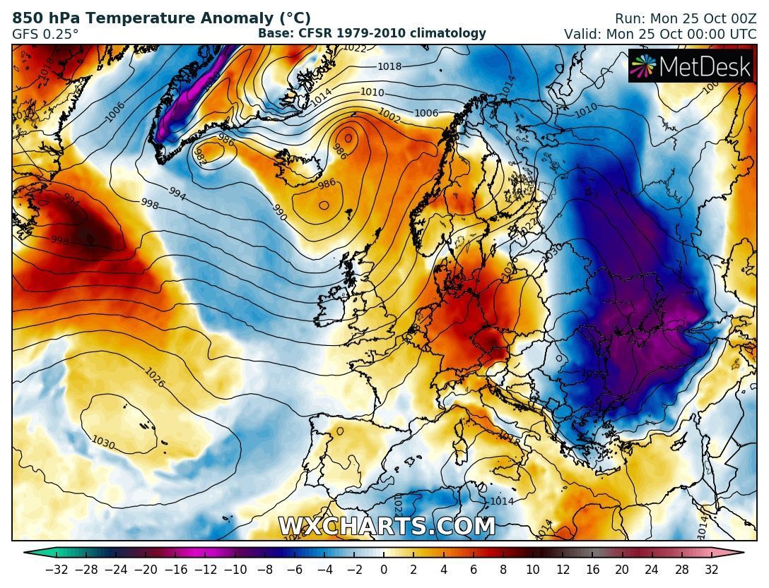 Mild conditions in and around the Alps (wxcharts.com)