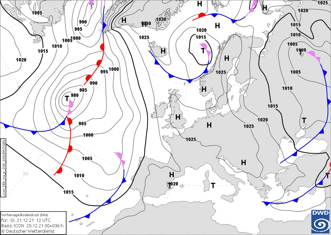 High-pressure weather continues for a while (wetter3.de, DWD)