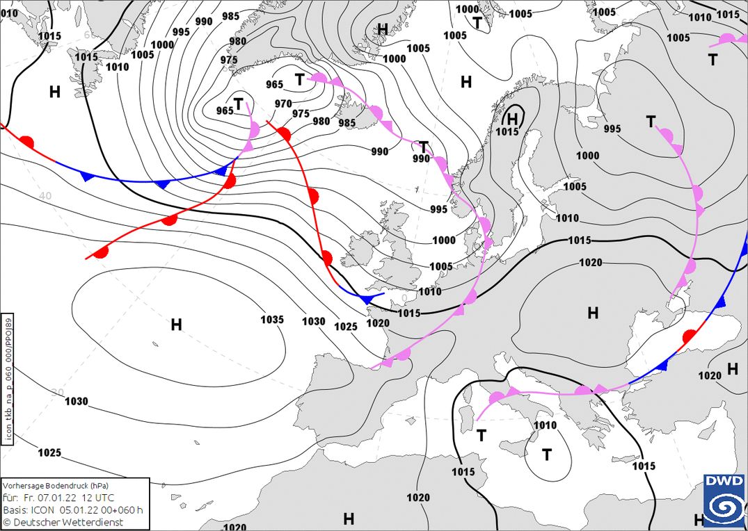 Another precipitation front from the north-west (wetter3.de, DWD)