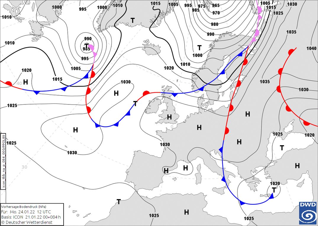 High pressure takes over after the weekend (wetter3.de, DWD)