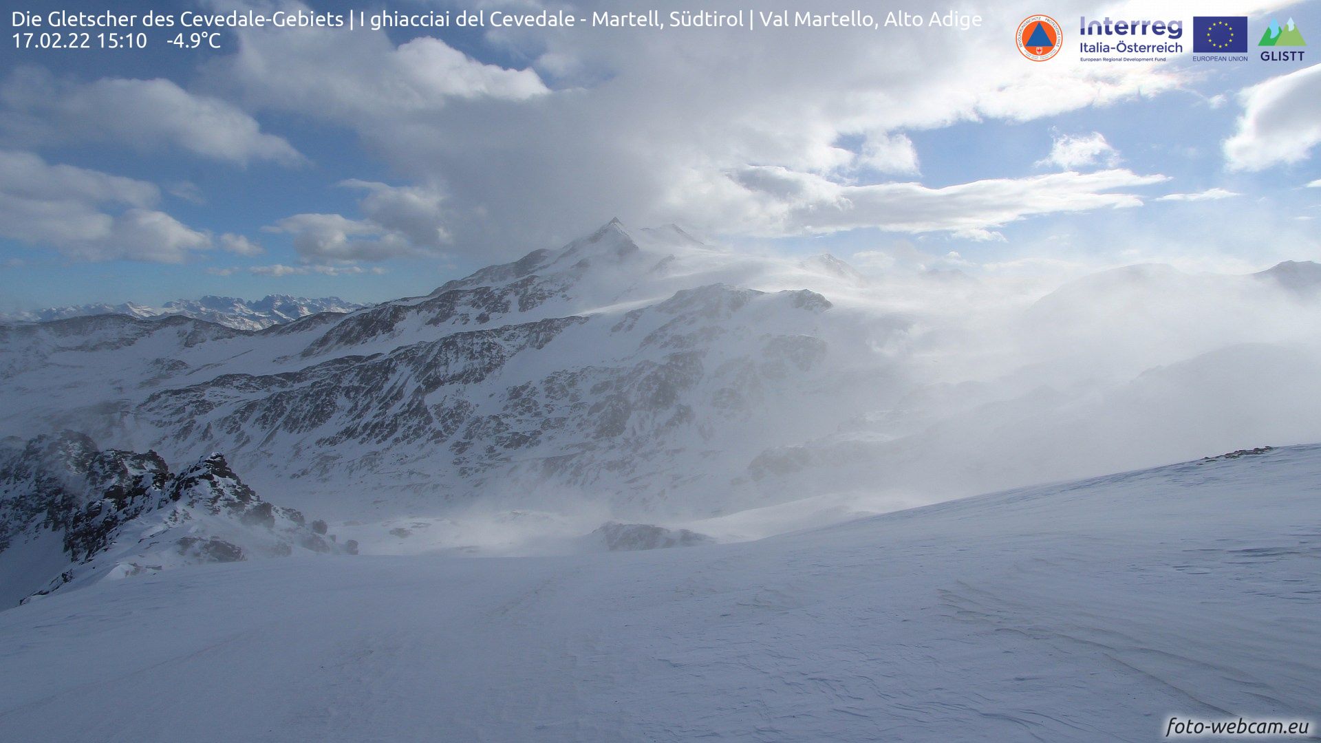 Flinke storm in de Alpen (foto-webcam.eu)