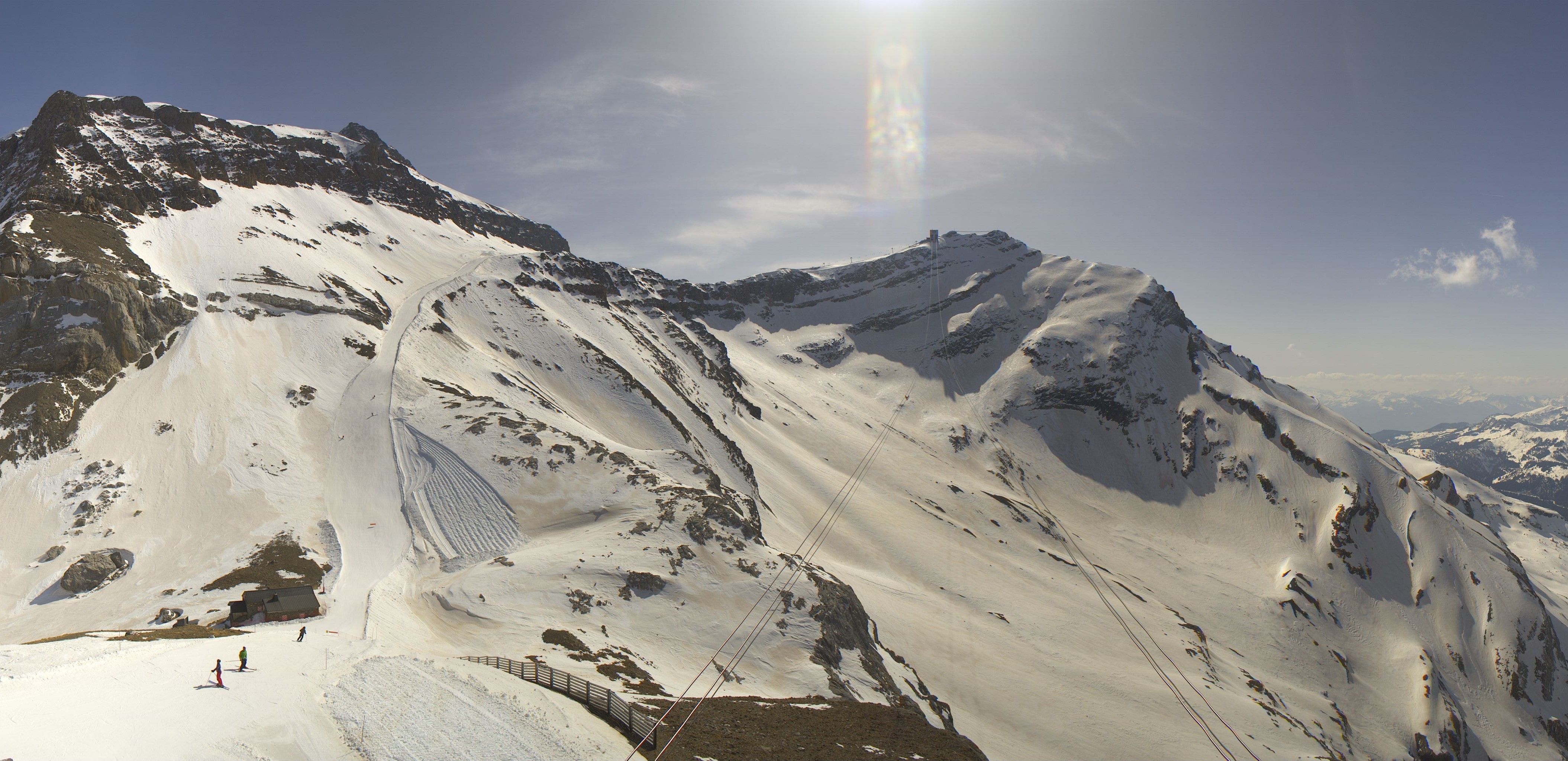 Voorjaarscondities in de Alpen (Glacier 3000, roundshot.com)