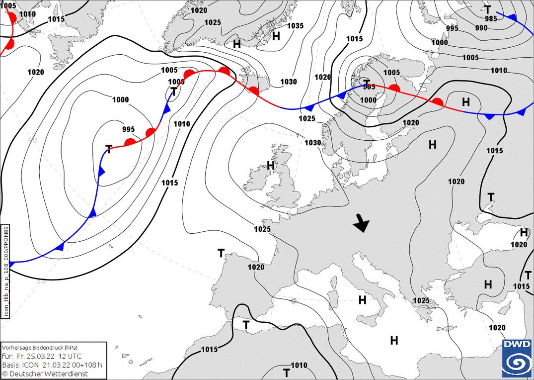 Some showers possible in Austria on Friday (wetter3.de, DWD)