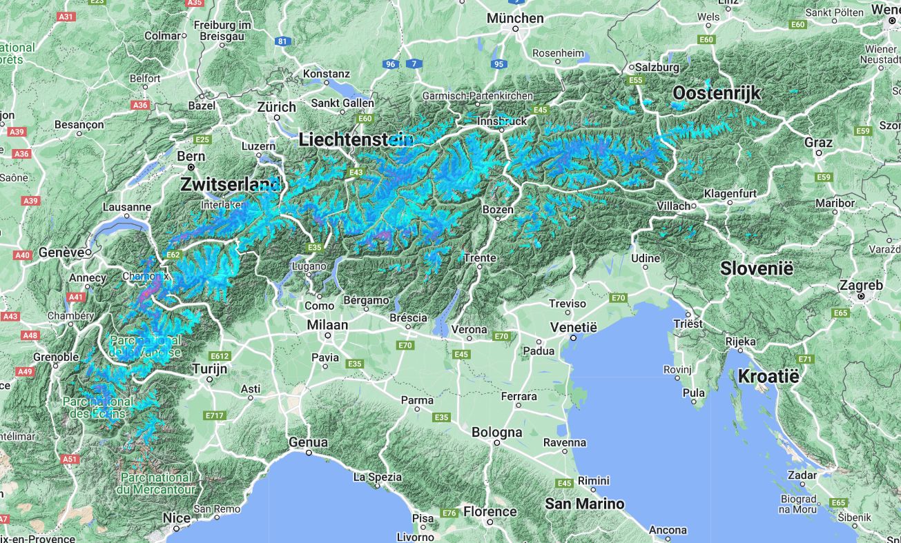 The cold front will bring some snow above 2000 metres, but it won't be much