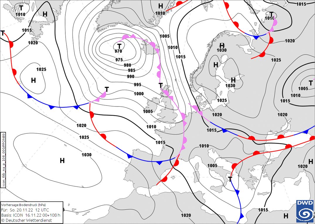 Precipitation again from the west on Sunday (wetter3.de, DWD)