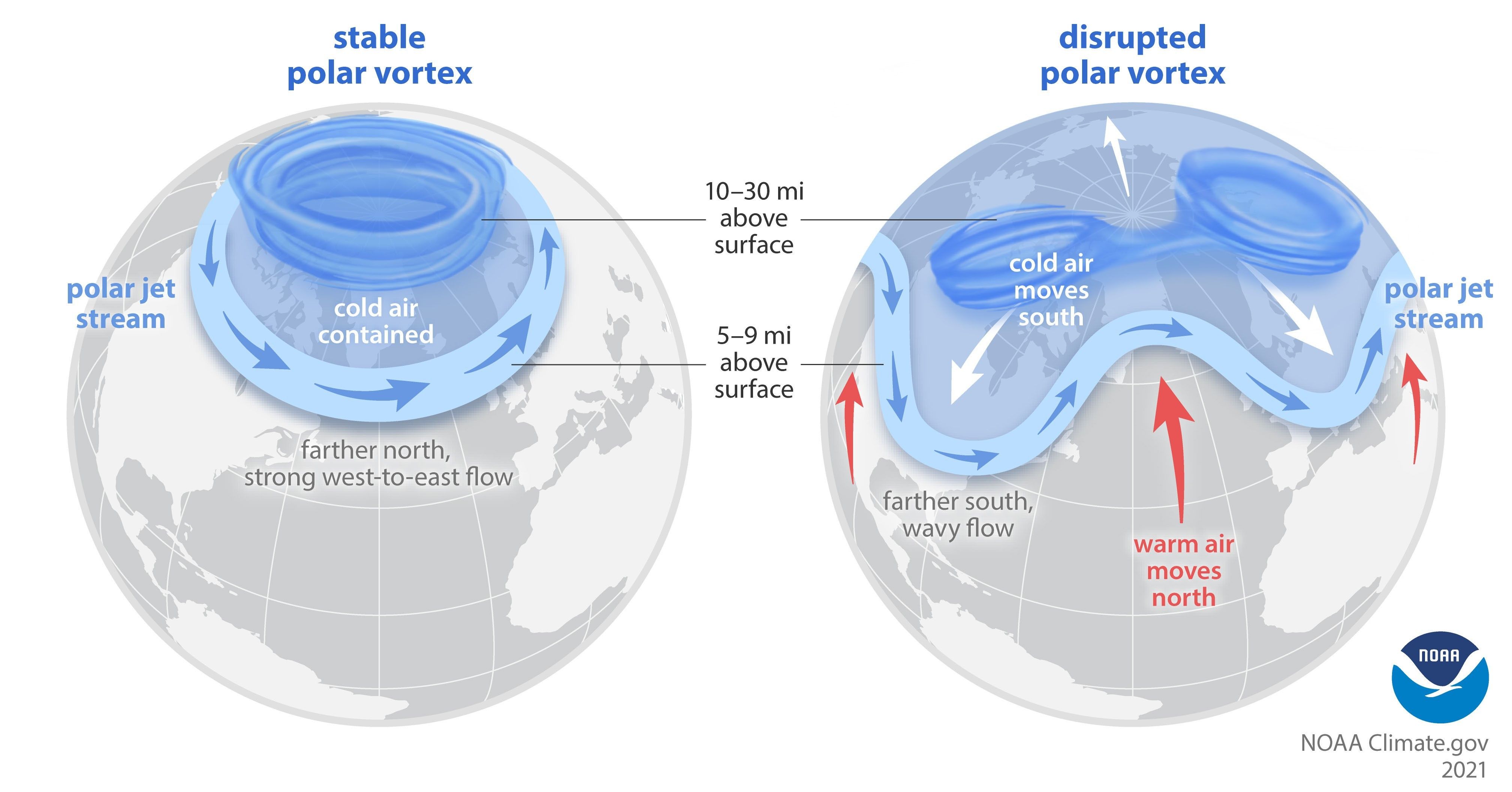 The Polar Vortex and the jet stream (NOAA)