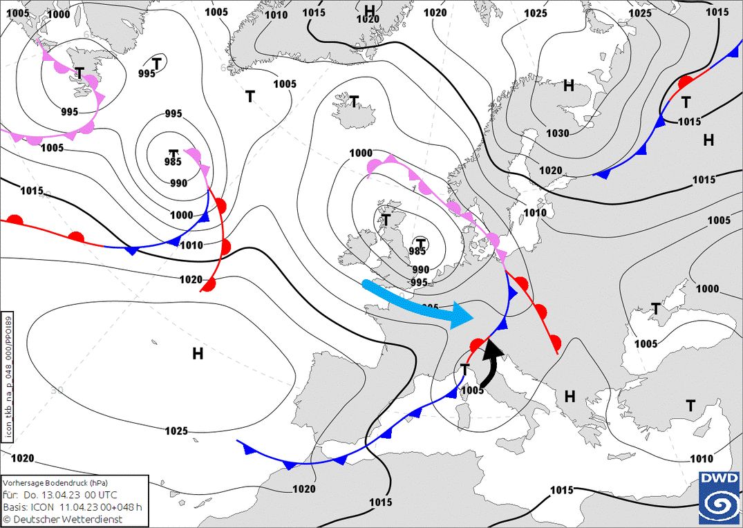 Lots of snow from Wednesday evening (wetter3.de, DWD)